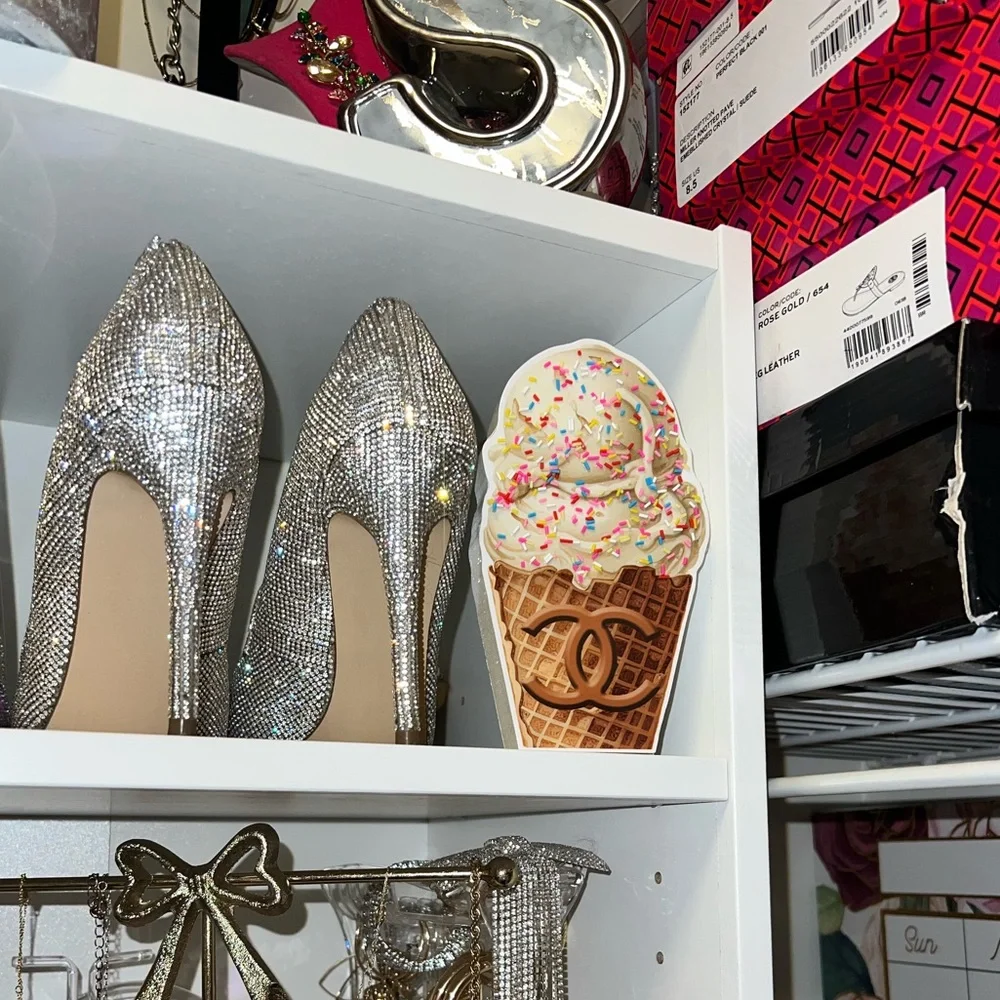 🍦 Chanel Ice Cream Cone Wall/Closet Decor Plaque – Girly Luxe Accent💕